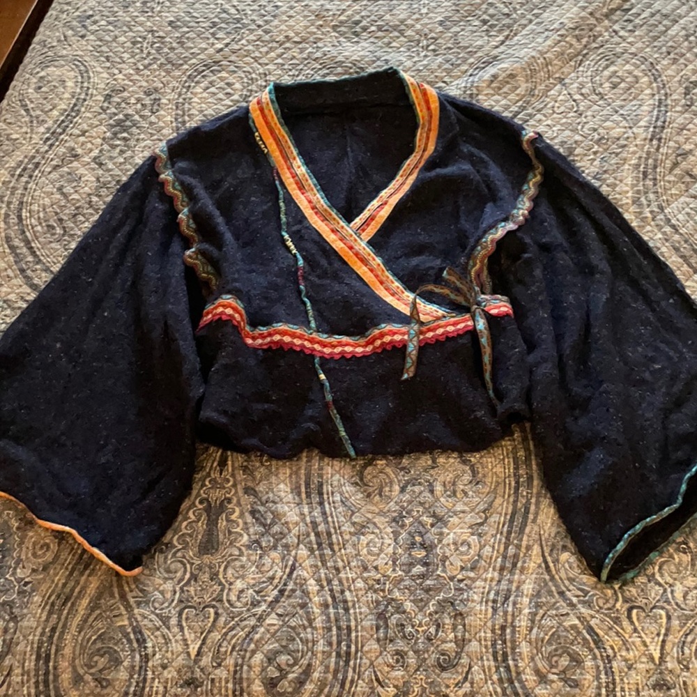 Anthropologie wool wrap sweater.
